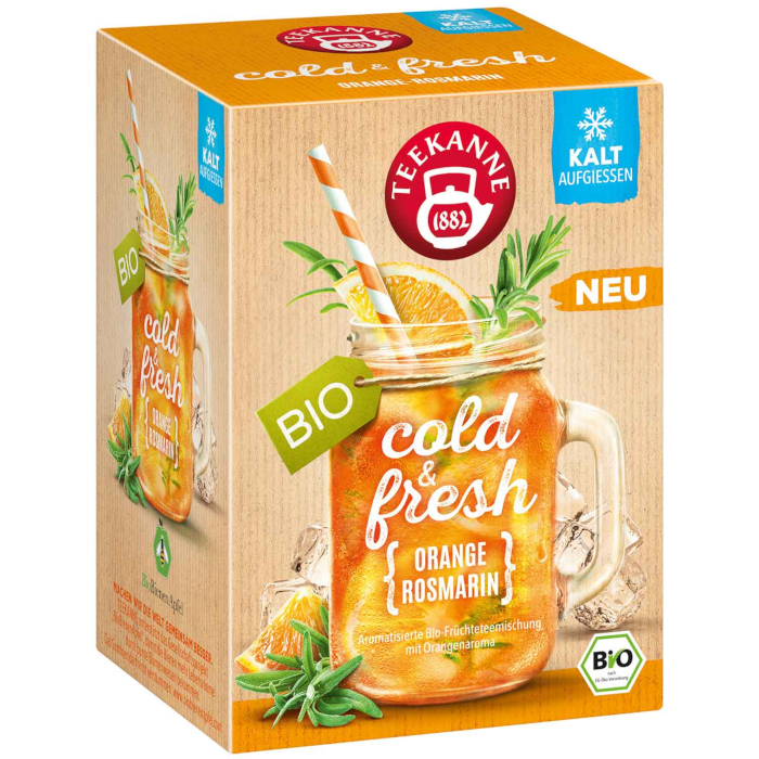 Teekanne cold & fresh Orange Rosmarin Biotee 15 Teebeutel