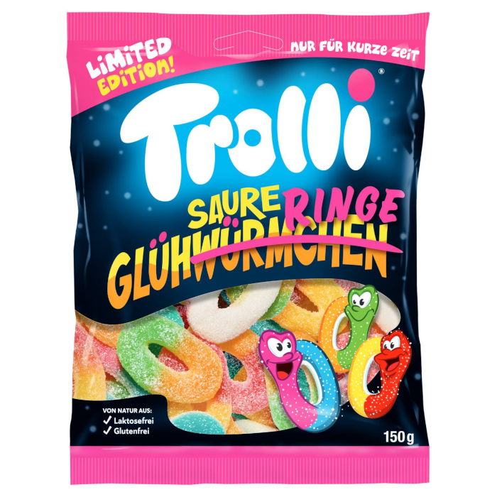 Trolli Fruchtgummi Saure Glühringe, Limited Edition 150g
