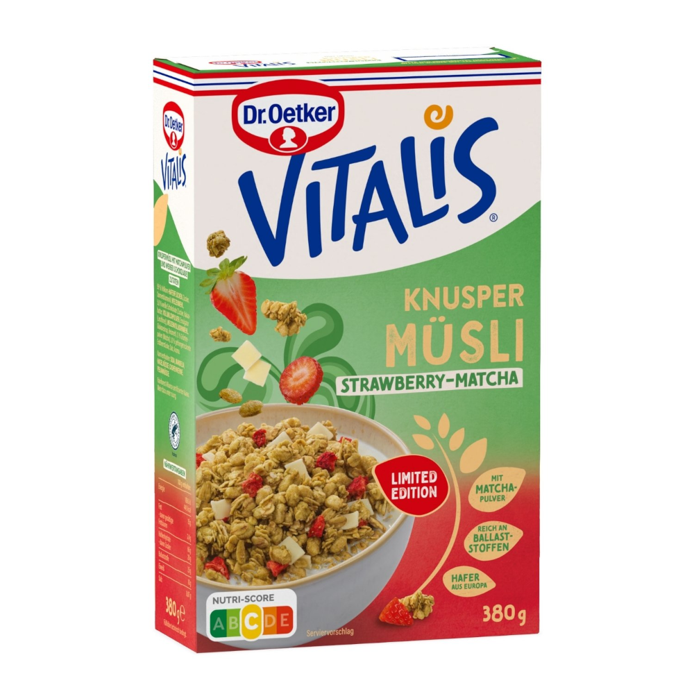 Dr. Oetker Vitalis Knusper Müsli Strawberry-Matcha 380g / 13.4oz