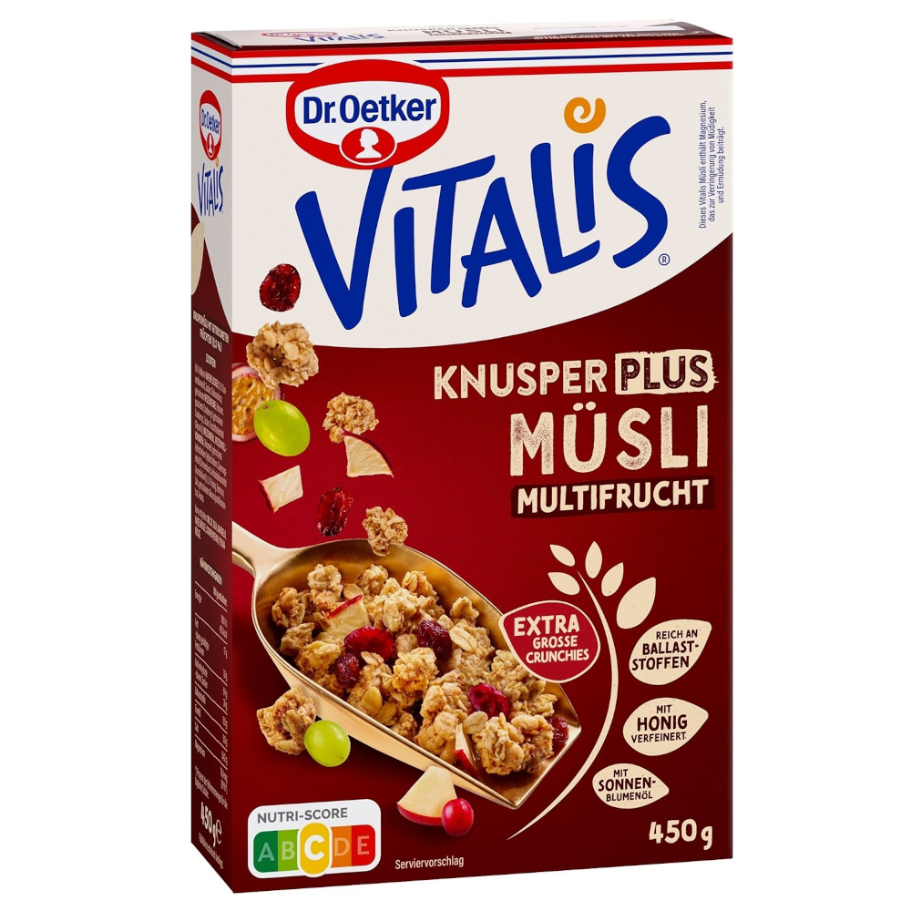 Dr. Oetker Vitalis Knusper Plus Müsli Multifrucht 450g / 15.87oz