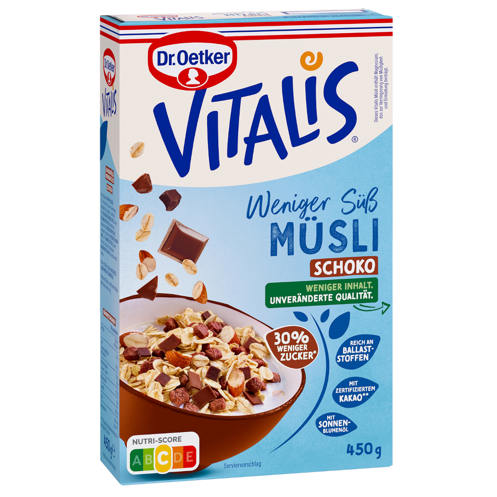 Dr. Oetker Vitalis Schoko Müsli Weniger süß 450g