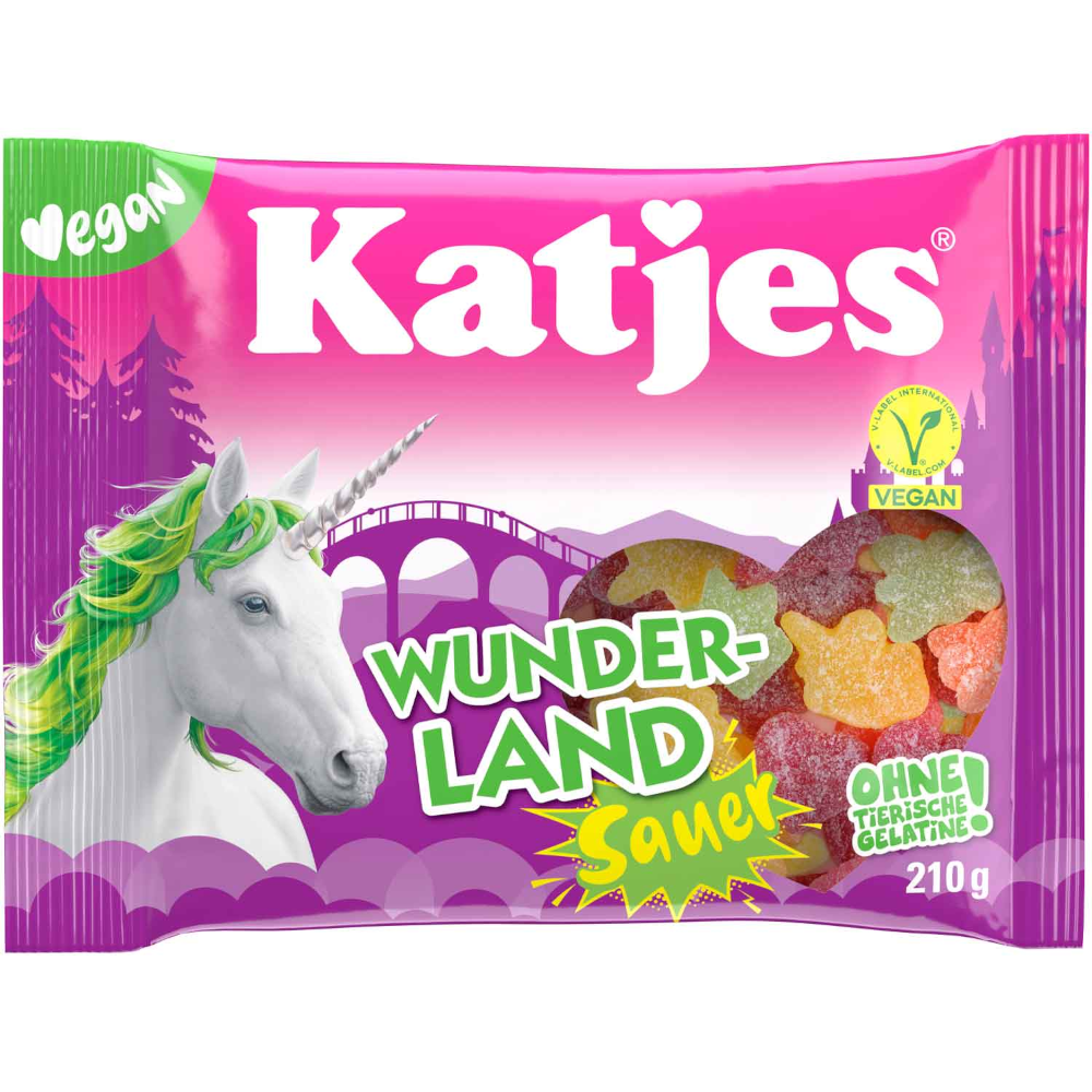 Katjes Wunderland Sauer veganes Fruchtgummi 210g