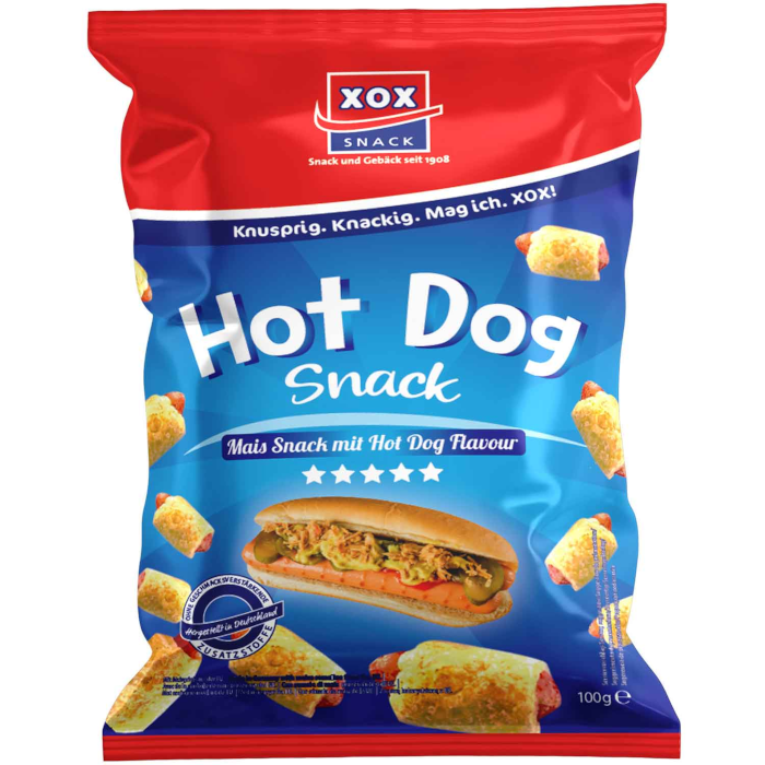 XOX Hot Dog Mais-Snack 100g / 3.52oz