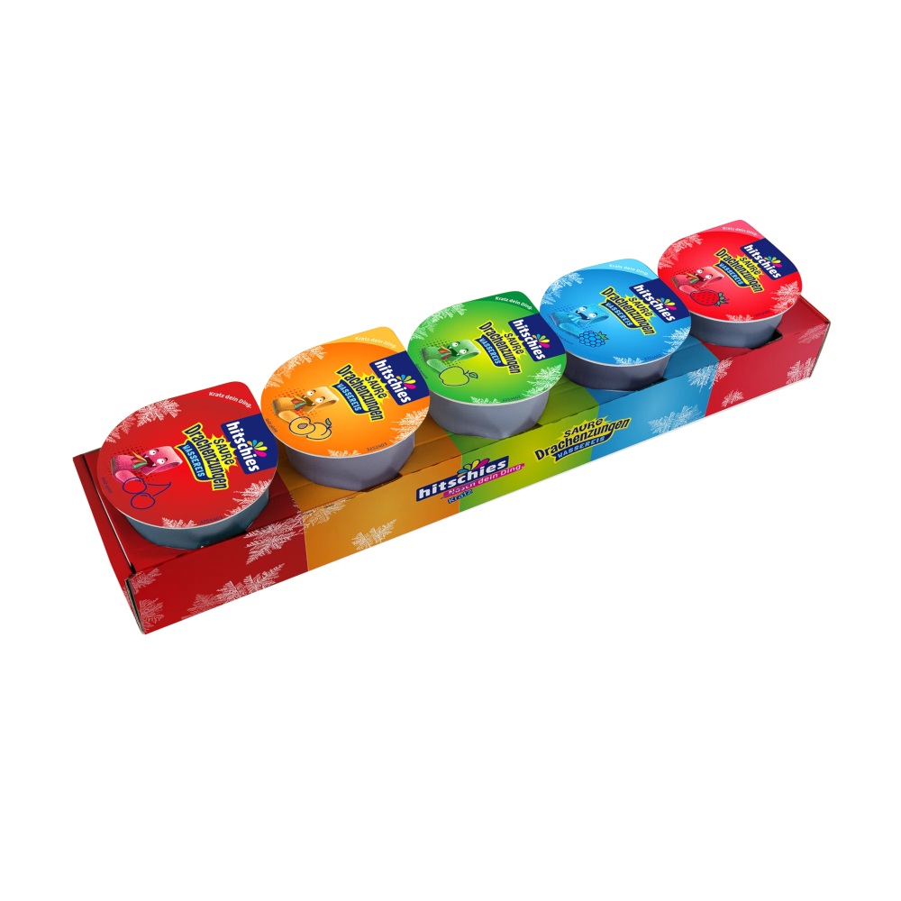 hitschies Saure Drachenzungen Kratzies Wassereis, vegan 5x160ml / 5x5.41 fl.oz.