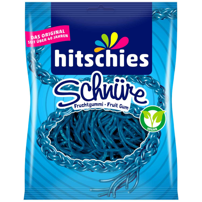 hitschies Fruchtgummi Schnüre Blau 125g / 4.4oz