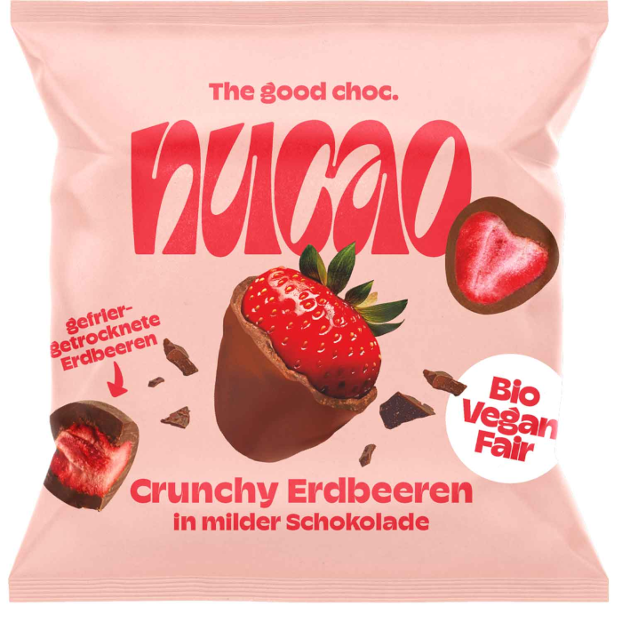 nucao Schokofrüchte Crunchy Erdbeeren Bio, Vegan 50g / 1.76oz