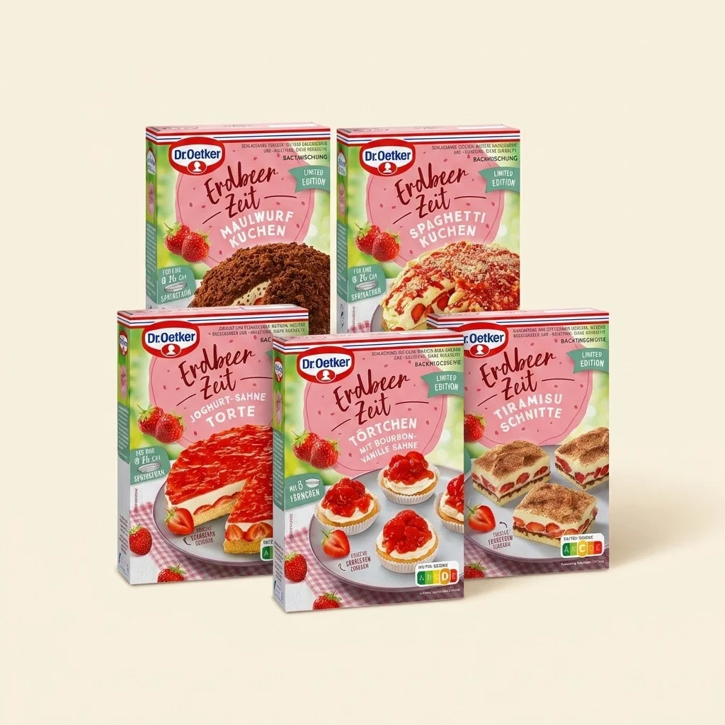 Dr. Oetker Erdbeer Zeit Backmischungen Probierset mit 10% Rabatt