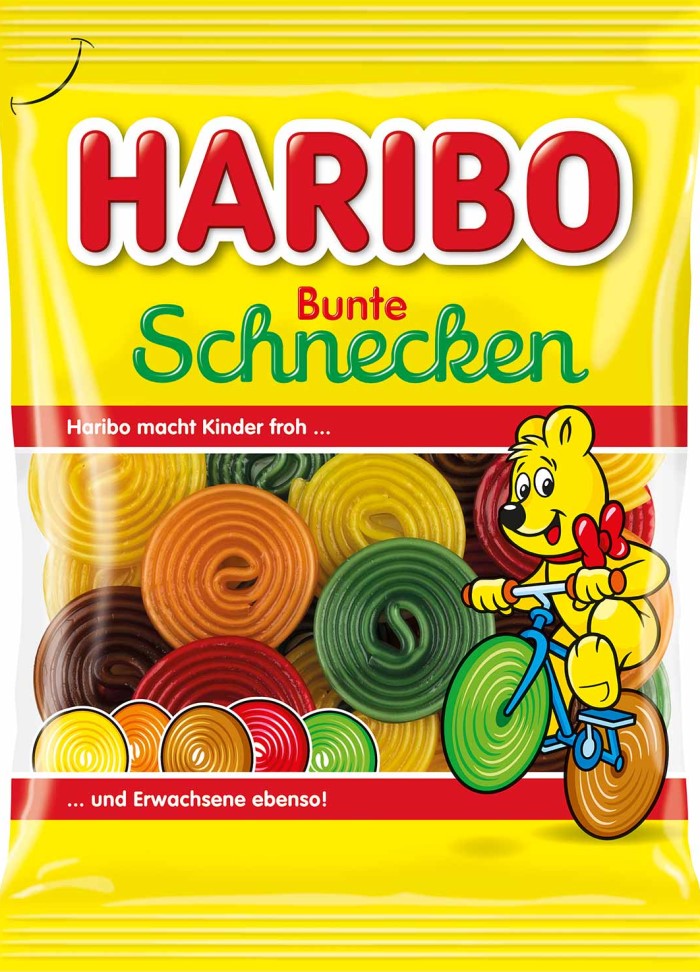 HARIBO Bunte Schnecken Fruchtgummi mit Brausefüllung 160g