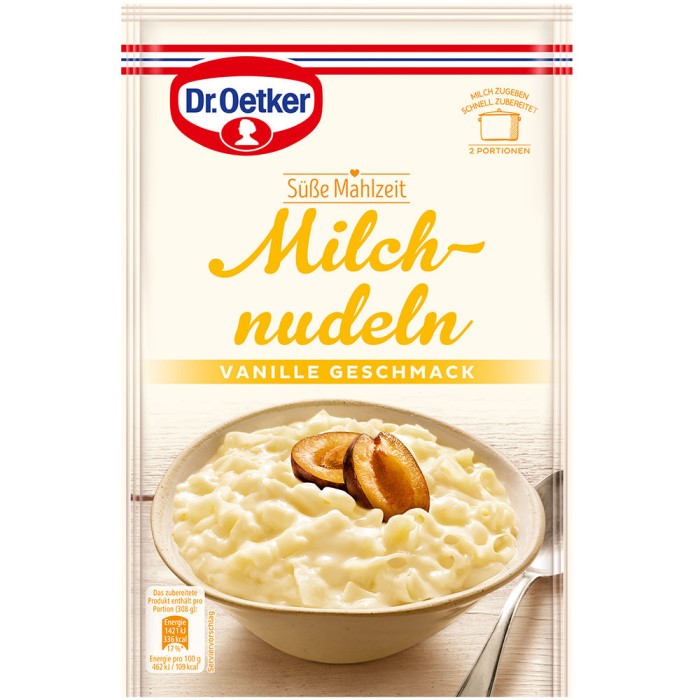 Dr. Oetker Dessertpulver Süße Mahlzeit Milchnudeln Vanille Geschmack 116g