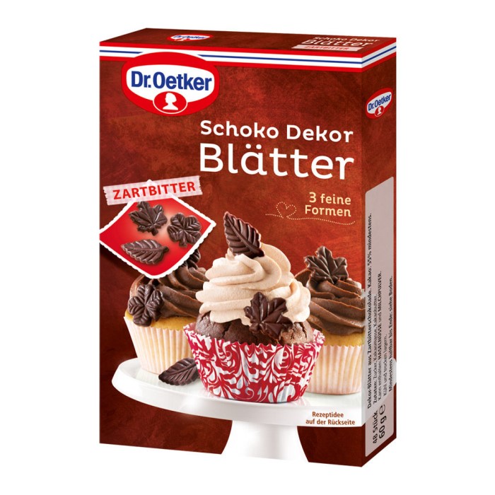 Dr. Oetker Schoko Dekor Blätter Zartbitter 60g