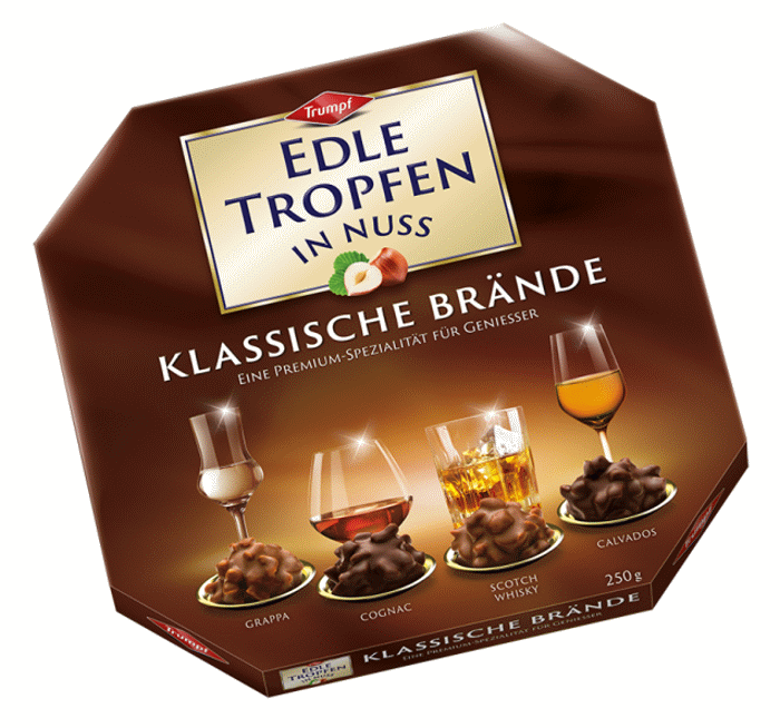 Trumpf Edle Tropfen in Nuss Klassische Brände 250g