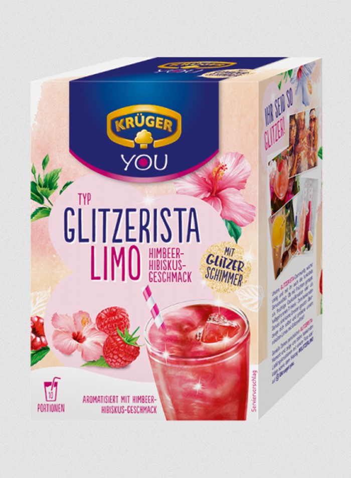 KRÜGER YOU Glitzerista Limonade Himbeer-Hibiskus 200g