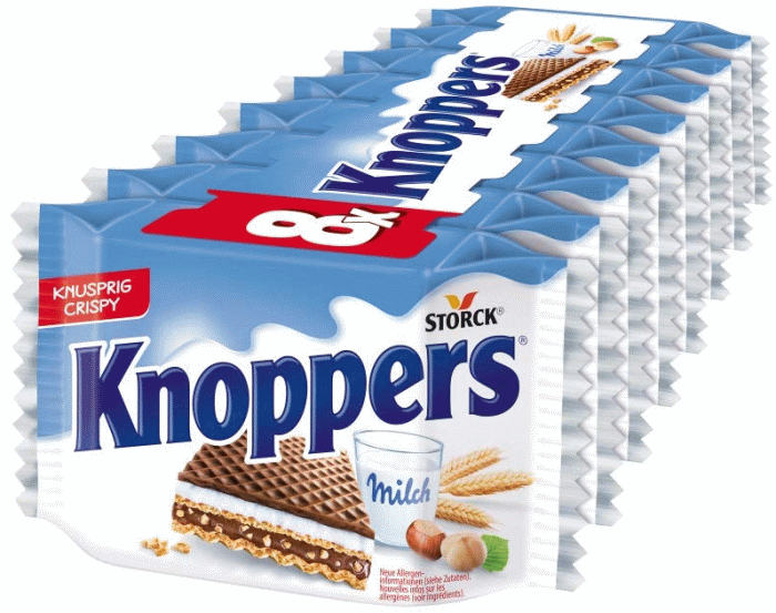 Storck Knoppers Milch-Haselnuss-Waffeln 8 Stück