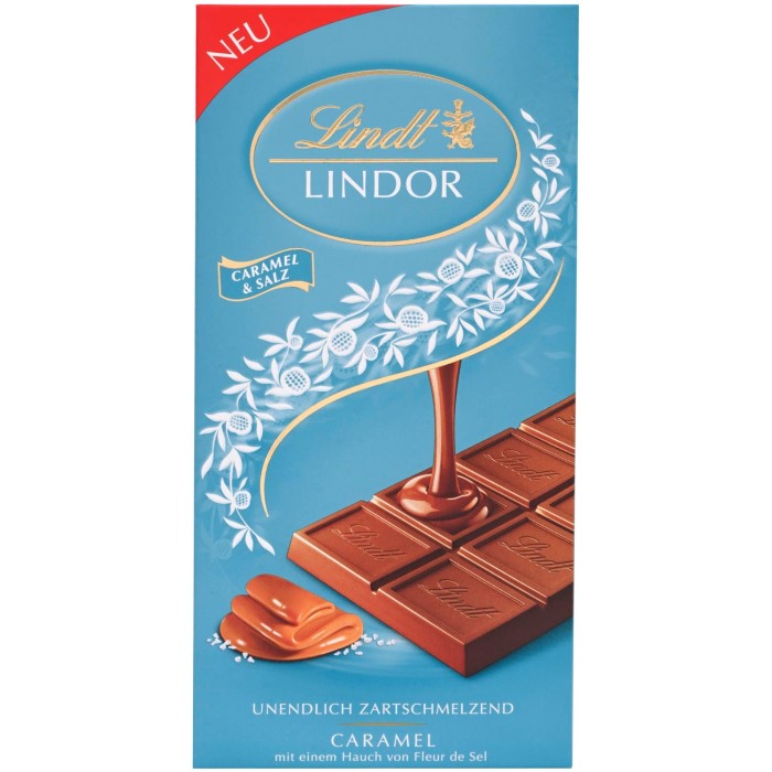 Lindt Lindor Caramel & Salz Vollmilchschokolade Tafel 100g / 3.52oz
