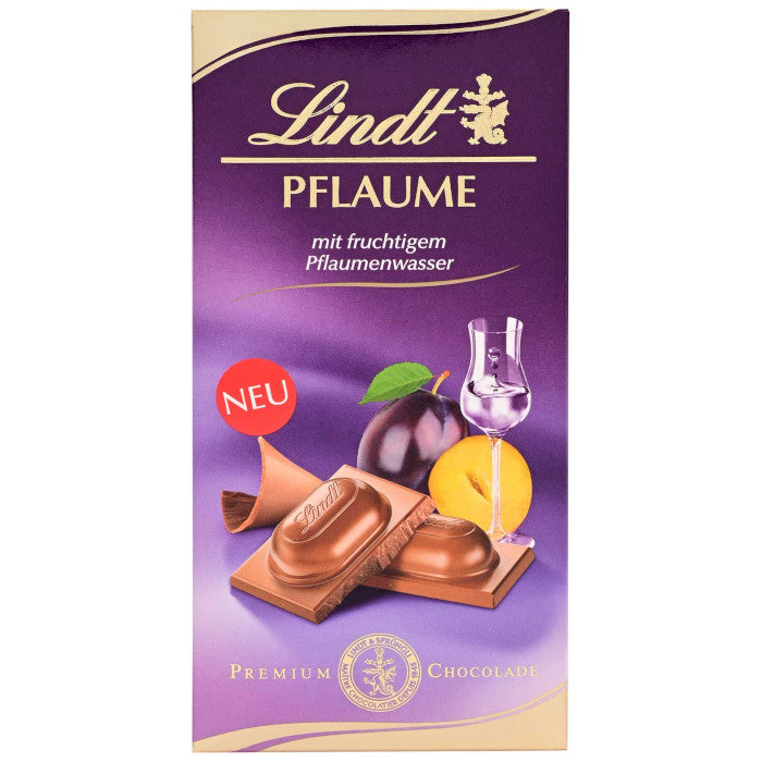 Lindt Pflaume Vollmilch Schokoladen Tafel 100g / 3.52oz