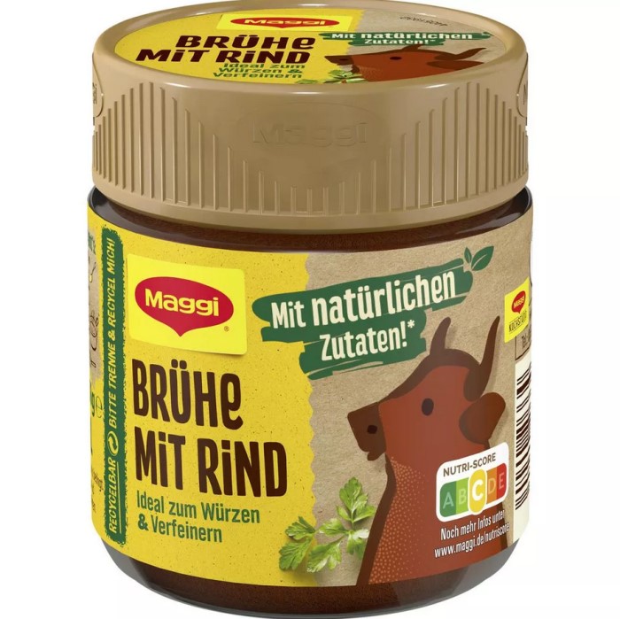 Maggi Brühe mit Rind im Glas ergibt 6 Liter