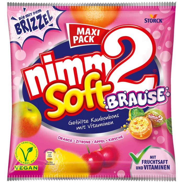Storck nimm2 Soft Brause gefüllte Kaubonbons vegan 345g / 12.16 oz