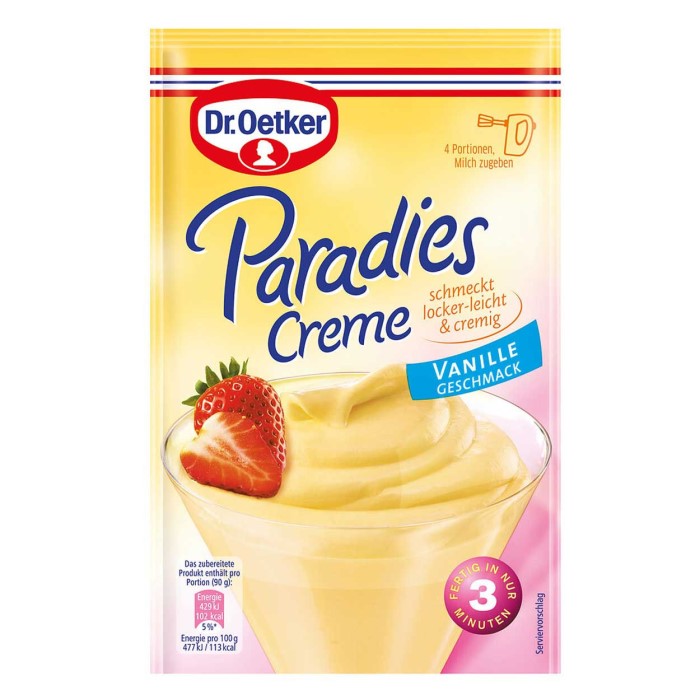 Dr. Oetker Paradies Creme Vanille Geschmack 60g
