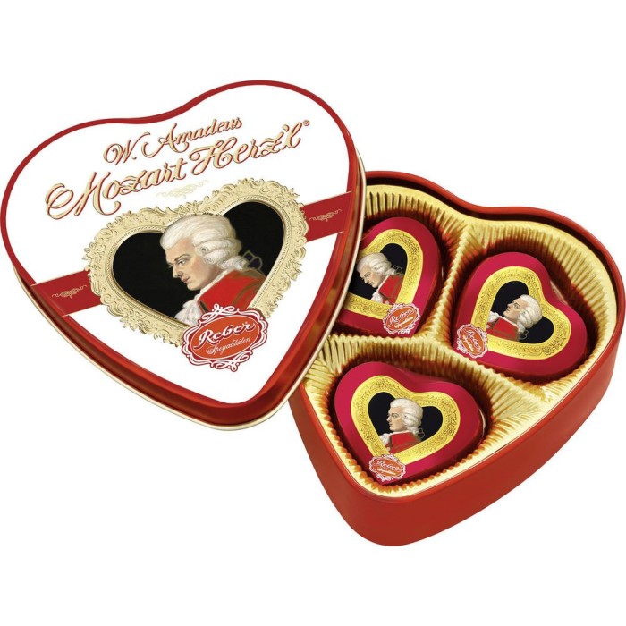 Reber Monzart Herz´l in der Herzdose Herzpralinen 60g