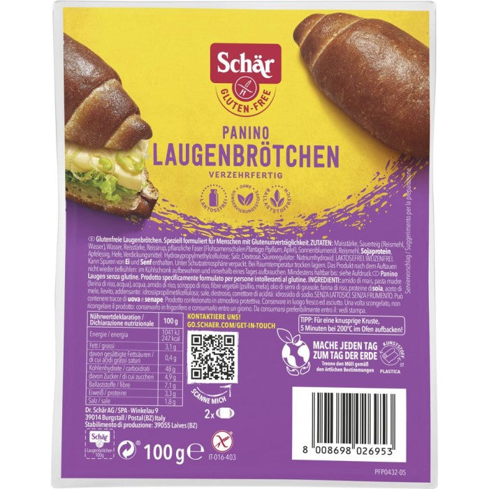 Schär Panino Laugenbrötchen Glutenfrei, Laktosefrei 100g / 3.52oz