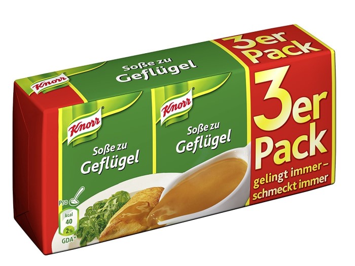 Knorr Soße zu Geflügel im 3er Pack ergibt 3 mal 250ml