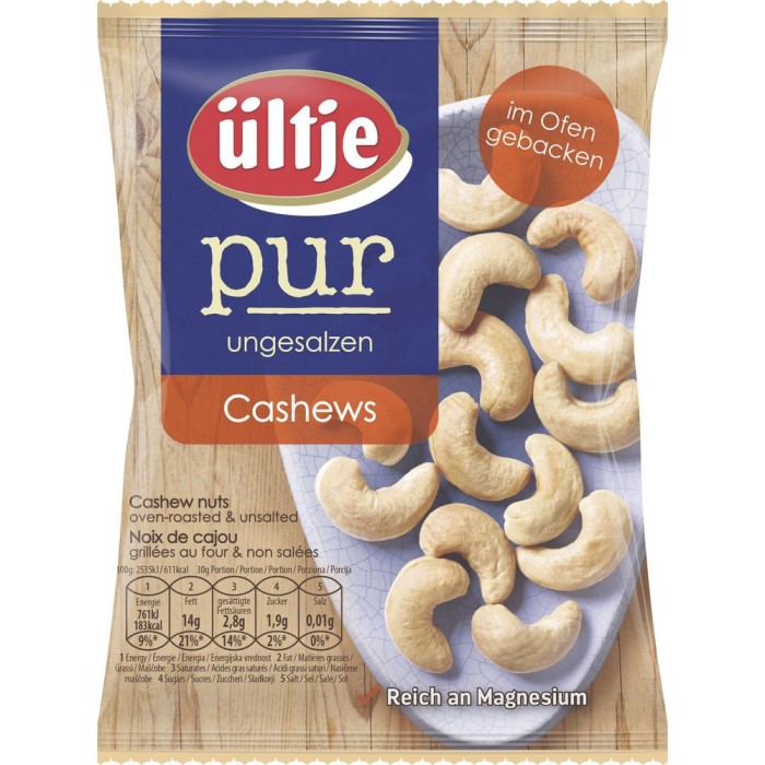 ültje Cashews pur im Ofen gebacken & ungesalzen 150g / 5.29oz