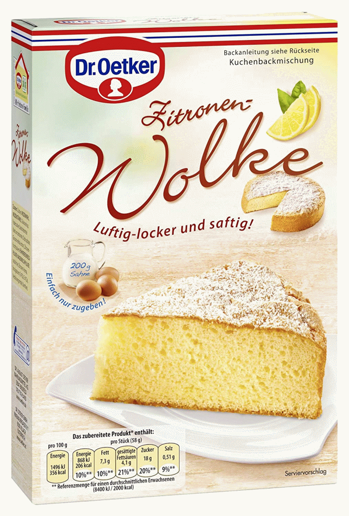 Dr. Oetker Zitronen Wolke Kuchen-Backmischung